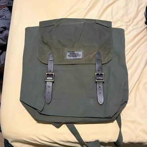 Filson Otter Green Ranger Backpack Rugged Twill Leather